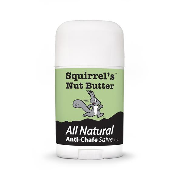 Squirrel’s Nut Butter 1.7oz stick – all-natural anti-chafe and anti-blister salve with coconut oil, cocoa butter, beeswax, and vitamin E, long-lasting and weather resistant